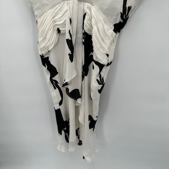 JOIE NWT Black & White Floral 100% Silk Ashleena Dress // 2 - Picture 7 of 10